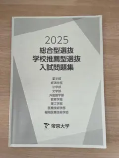 帝京大学 入試問題集 総合型選抜 学校推薦型選抜 2025