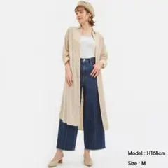 【美品】リネンブレンドロングシャツ ベージュ GU ジーユー