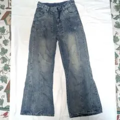 y2k ブルーデニムフレアパンツ