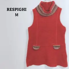 レスピーギ　チュニック　モヘヤ／ウール混　ハイネック　ノースリーブ　Ｍ