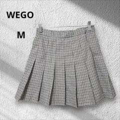 WEGO/ウィゴー　チェックプリーツミニスカート　M　ブラウン　スクール
