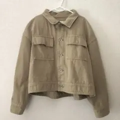 GU 子供用ショート丈ジャケット カーキ