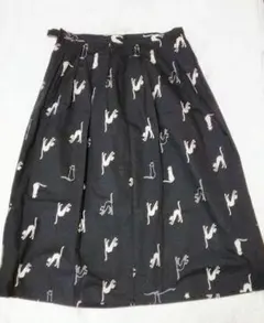 スカート　猫　ブラック