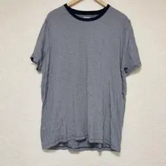 OLD NAVY 【XL】ストライプ 半袖Tシャツ グレー/ネイビー ボーダー