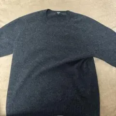 ダークグレー クルーネック セーター