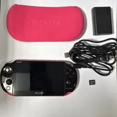 PSvita PCH-2000ブラック×ピンク メモリーカード・ケース・充電器付