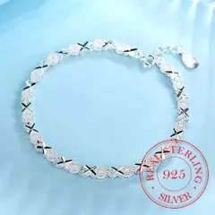 スターリング クロス シルバー925 ブレスレット 保存袋付き #C217-3