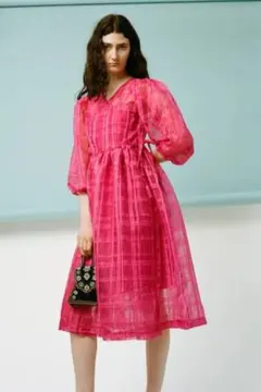 Georgia Checked Cat-print Wrap Dress