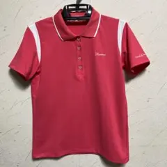 【Honma】本間ゴルフ　半袖ゴルフシャツ　オレンジ系ピンク　L レディースのサムネイル