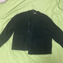 ブラックリブ編みカーディガンセット