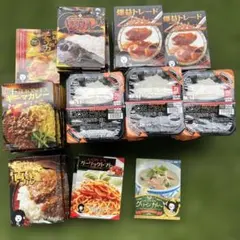 カレー どんぶりの素 パックご飯 パスタソース 餃子のタレ 食品大量84点のサムネイル