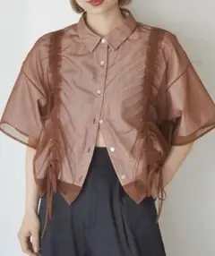 レイヤードドロストストライプシャツ