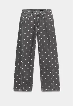 新品未使zara ローライズ ラインストーン ハート デニム 34 XS〜S