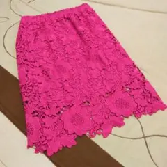 未使用★CECIL McBEE 花柄レース タイトスカート ピンク Mのサムネイル