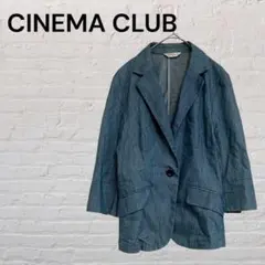 シネマクラブ　デニム風 テーラードジャケット Mサイズ ライトアウター 春服のサムネイル