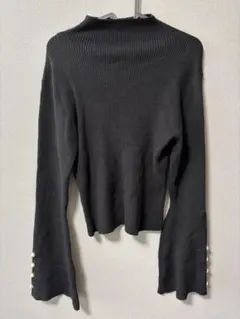 GRL フレアスリーブパールハイネックニットトップス Lサイズ