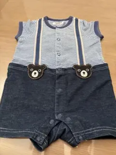 DOUBLE.B ストライプロンパース 70