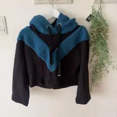 グレースコンチネンタル　ボアフード付きクロップドパーカー　36