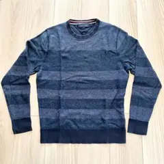 【匿名配送】トミーヒルフィガー ボーダーニットプルオーバー 長袖セーター メンズ