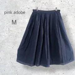 【pink adobe】　フレアスカート　ミモレ丈　ウエストゴム　サラサラ　Mのサムネイル