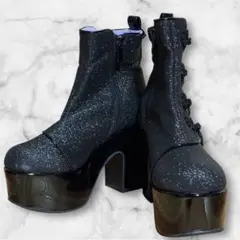 Y2K ギャルYOSUKE 厚底　グリッター　プラットフォームブーツ　Sサイズ