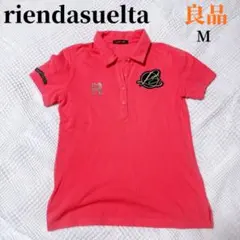 【良品】rienda suelta ゴルフ ポロシャツ ピンク M 半袖 Rのサムネイル