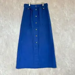 Sea New York 綿100%ロングスカート フロントボタン ブルー 2
