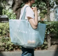 DEAN & DELUCAメッシュトートバッグ・ミントブルーBIGサイズ