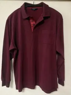 BURBERRY GOLF 長袖ポロシャツ ワインレッド　Lサイズ