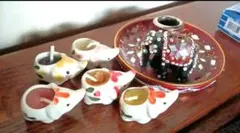 象さんミニキャンドル　お香立てとナグチャンパお香セット　アジアンインテリア