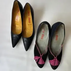レア1998年ヴィンテージ ！ミュウミュウMIUMIUパンプス2足セットのサムネイル