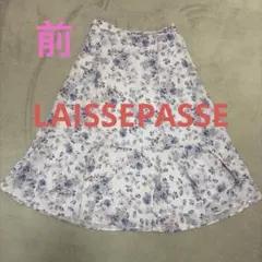 LAISSEPASSE フラワープリント フレアスカート