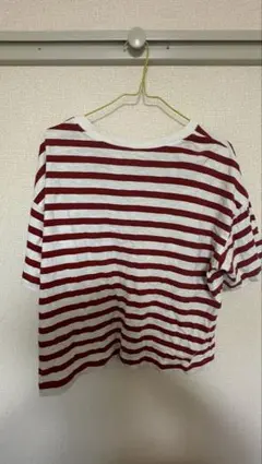 【UNIQLO】 ユニクロ 太ボーダーTシャツ XL 綿100% 赤×白