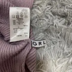 GRL リブ編みパープル長袖ニット L