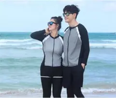 水着 長袖ラッシュガード レディース5点セット メンズ3点セット