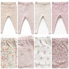 UNIQLO レギンス 80cm 10分丈 4本セット ポケット付 花柄 保育園