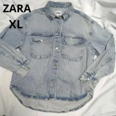 ZARA ザラ ライトブルー デニムジャケット　Gジャン　XL　オーバーサイズ