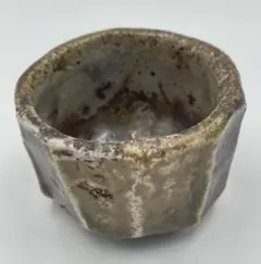 備前焼　八角形・お猪口・ぐい吞み　 茶色と灰色　KG-012