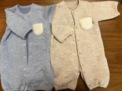 クマ模様ロンパース　双子コーデ