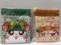セリアとっとこハム太郎　巾着　ラバーストラップセット