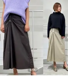 【ayane】ロングスカート　ダークブラウン　38のサムネイル