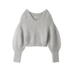 超美品！SNIDEL ライトグレー Vネック ニットセーター　オフショル　フリー