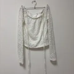 即購入⭕️ 未使用 クリアー/clear トップス ブラウス 花柄 首レース付きのサムネイル