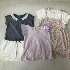 120 フラワー　フリル　リボン　トップスセット　女の子