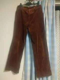 90s 茶色　スラックス　コーデュロイ　ワイドパンツ