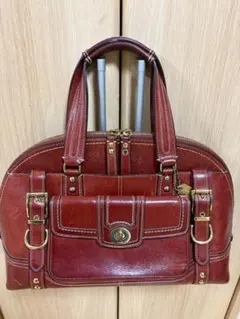 COACH レザー ビジネスバッグ レッド ZB0043