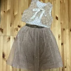 かわいい！キラキラ＊ファーベスト＆ぬくぬくチュールスカート＊女の子