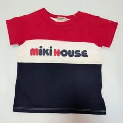 100★ミキハウス★ロゴプリント！切り替えＴシャツ★
