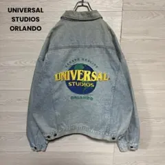 90s ユニバーサルスタジオ 刺繍 鬼フェード オーバーサイズ デニムジャケット