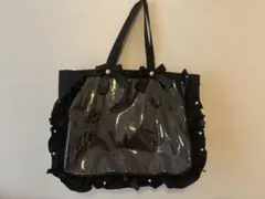 ザッカマート A3フリルデザイン リボン 黒色 痛バッグ用トートバッグ